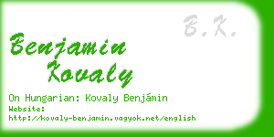 benjamin kovaly business card